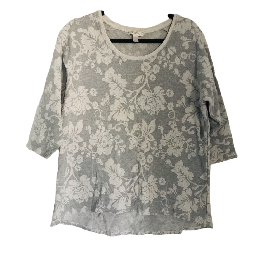 Gray floral sweater
